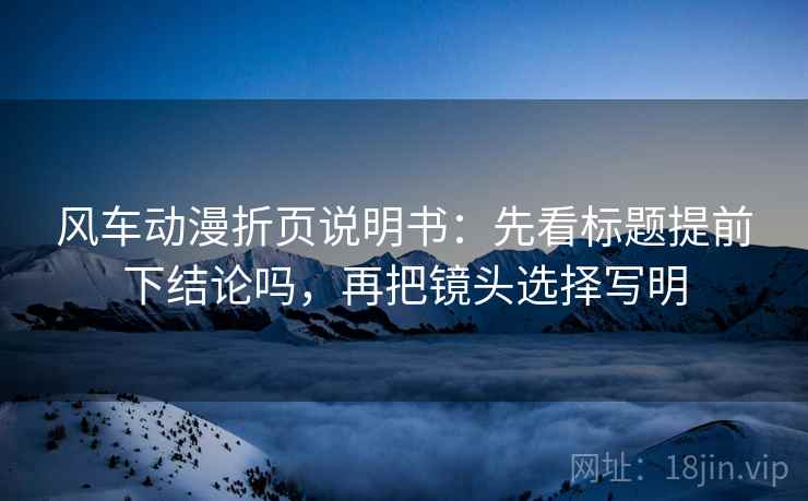 风车动漫折页说明书：先看标题提前下结论吗，再把镜头选择写明